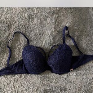 Elegant Lace Women's Bra in Navy Blue